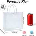 Nihaoya 24 Pcs Clear Gift Bags with Handles, Party Favor Clear Goodie Bag, 7.9 x 7.9 x 3.2 inches