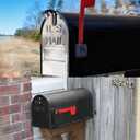 Mailbox Door Replacement,6 1/4"(W) x 8 1/4"(H) Exact Size,Black Metal Mailbox Door Front Panel with Easy Installation Kit,Fits Most Standard Curbside Residential Mailboxes