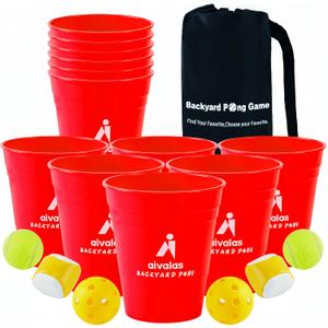 Aivalas Yard Pong Giant Outdoor Toss Games XL Buckets with Basketball-Style Play, Portable Backyard Lawn Beach Camping Throwing Game for Adults Teens & Family Includes Carry Bag, Easy to Store