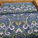 Arden Outdoor Chair Cushion, 21 x 20, Rain-Proof, Fade Resistant Sapphire Aurora Blue Damask