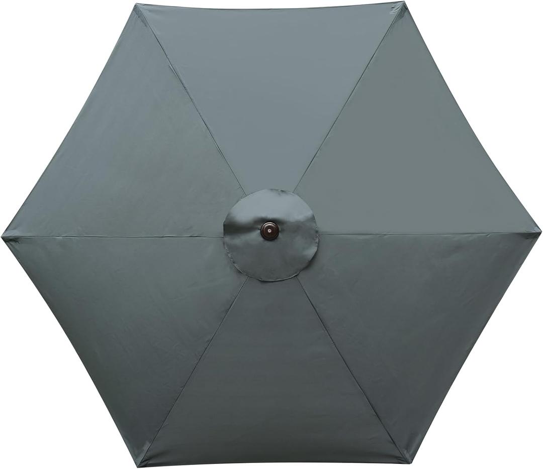 9 Feet Patio Umbrella Replacement Canopy for 6 Ribs, Market Umbrella Top, Yard Table Umbrella Top Cover,Universal Strong and Thick Umbrella Canopy,Canopy Only