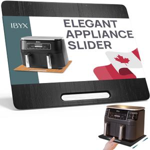 Ibyx Elegant Sliding Tray for Your Coffee Maker & Heavy Kitchen Appliances - Sturdy, Slides Easily from Under The Cabinet (Black, 16" W x 13" D)