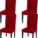 Chair Covers Set of 4, High Stretch Removable Washable Dining Room Chair Covers,Kitchen Chair Cover for Home Party Hotel Wedding Ceremony