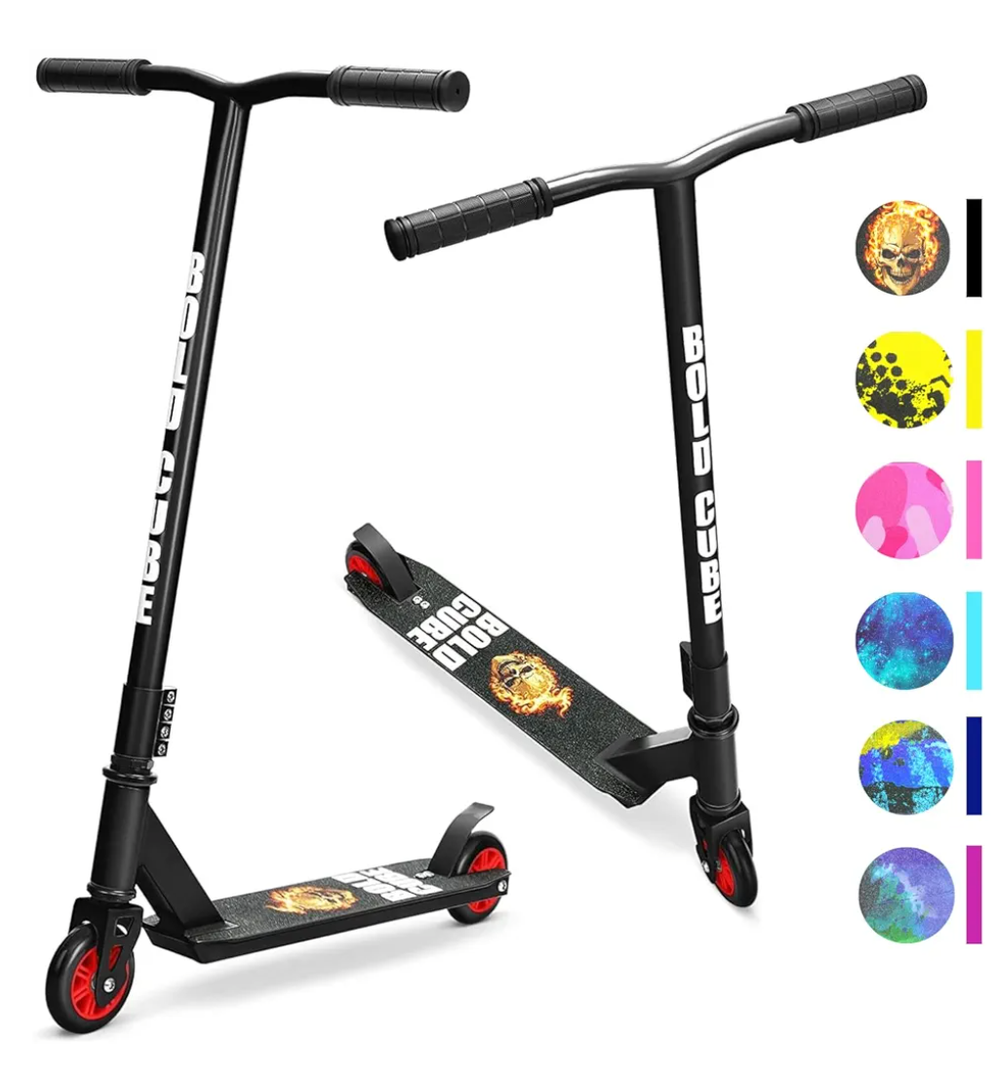 Stunt Scooter for Kids Ages 6-12 8-12 Years | Freestyle Pro 360° | Aluminium Deck | ABEC 7 | Micro Crystalized Deck | Black