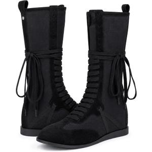 LACIKOSZ Womens Fashion Sneakers Sport Lace Up Dressy Casual Boots High Top Athletic Streetwear Shoes, Size 10