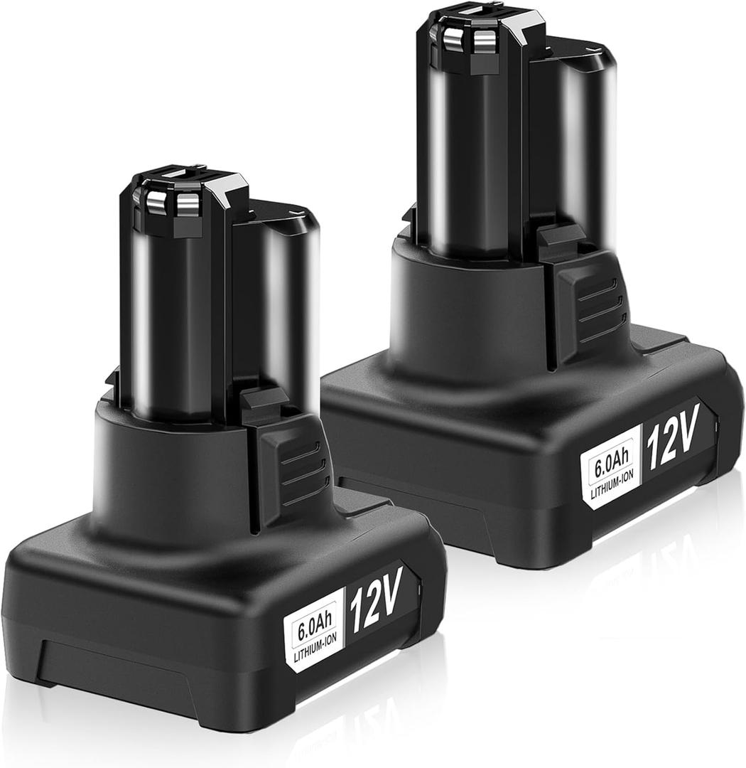 High Capacity2Pack 6.0Ah Replacement GBA12V60 for Bosch 12v Batteries BAT414 GBA12V30 BAT414-2PK BAT411, Compatible with Bosch12V Max Cordless Power Tools & Chargers GAL12V-20 GAL12V-40 GAX1218V-30
