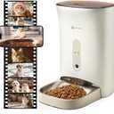 PAPIFEED Automatic Cat Feeder 6L 2.4G WiFi Smart Pet Feeder with Camera & TwoWay Audio, Adjustable Angle, Easy to Clean Detachable Feeding Schedule 110 Meals Per Day for Cats & Small Dogs  White