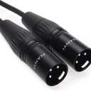 NANYI XLR Splitter Microphone Cable 2XLR Male to XLR Female Patch Cables 3-Pin Dual XLR Male to XLR Female Y Cable Adaptor mic Cable, DMX Cable, Patch Cords -5FT