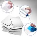 Marsui 16 Pieces Shatter Proof Plastic Mirror Craft 4 x 6 Inch Small Mirror Tiles Bulk with Soft Round Corners Double Sided Protective Film Reflector Sheets Art Craft Supply for Bathroom Home Decor
