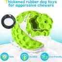 havit Indestructible Squeaky Dog Balls for Aggressive Chewers, Interactive Dog Toys to Keep Them Busy, Rubber Dog Chew Toy for Large Medium Breeds, Outdoor Waterproof (3 Colors)