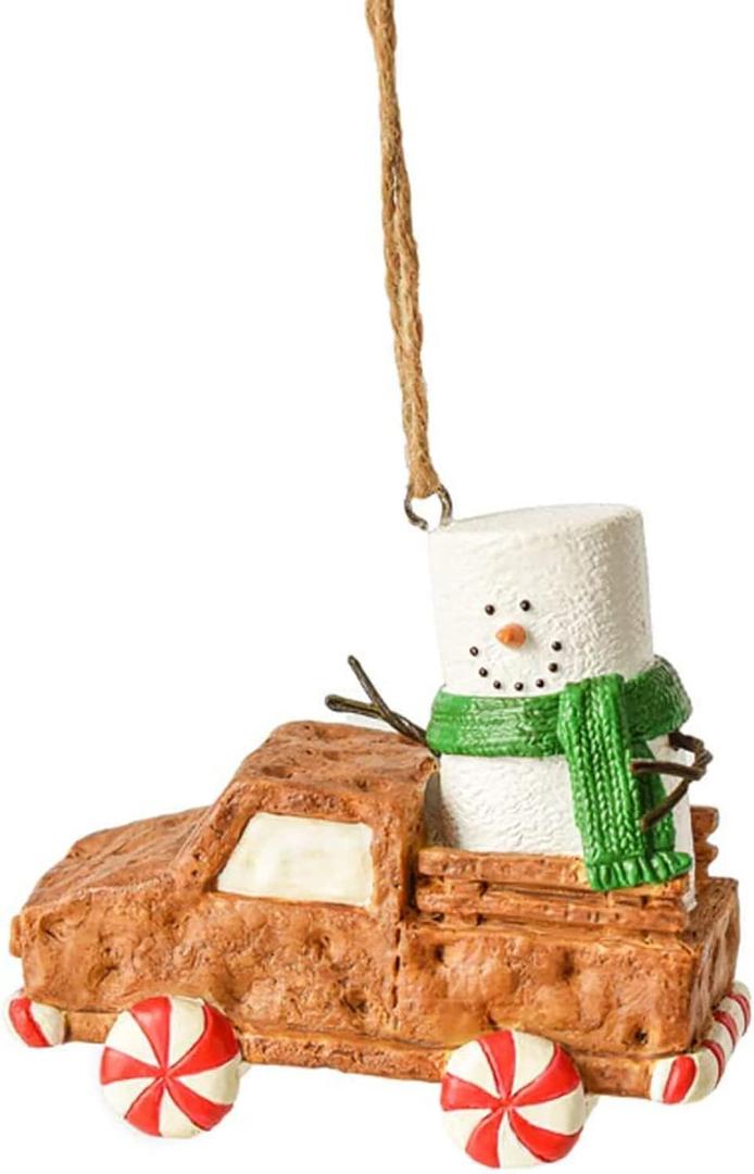 Ganz S'Mores Graham Cracker Truck Christmas Tree Ornament 3.3 Inch Multicolor
