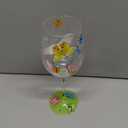 NymphFable Hand-painted Glass Colorful Butterflies Artisan Painted Glass 15 oz Novelty Gift for Birthdays, Weddings, Valentine's Day