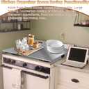 Stainless Steel Gas Stove Top Cover, Noodle Board Cooktop Cover, Kitchen Organizer for Gas and Electric Stove Range Expanding Kitchen Space, Large Size 36"x 23.6"x3", Sliver