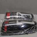 Tail Lights Compatible with 2003-2006 Chevy Silverado 1500 2500 3500 2007 Classic, C-Type LED Tube Black Smoked Lens Rear Brake Lamps OE Replace GM2800174, GM2801174