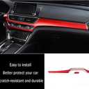 Car Accessories Fit for Honda Accord 10th Gen 2018-2022 Inner Dashboard Center Console AC Switch Button Panel Stripe Cover Trim （ Red ABS 2 PCS