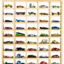 PATHFINDER PANDAS Wooden Toy Car Display Shelf - Holds 50 Cars - Matchbox Display Wall Mount for 1/64 Diecast Toy Cars - Charming & Durable Toy Car Storage Wall - Freestanding or Hanging Car Shelf