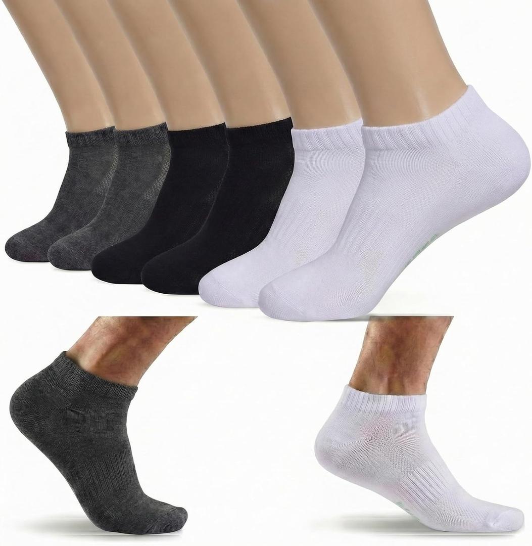 6 Pairs Thin Ankle Socks for Men Women Cotton Low Cut Short Athletic Running Socks