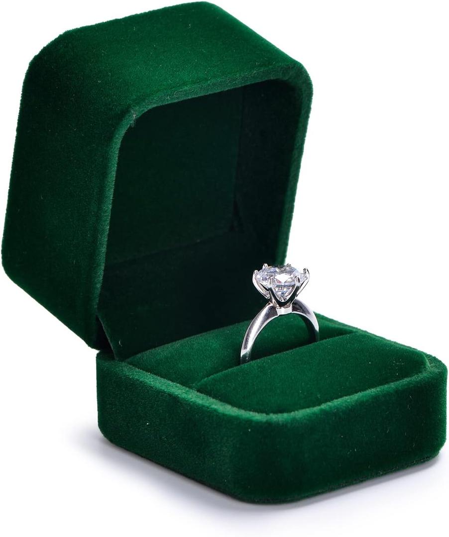 Green Small Proposal Ring Box Jewelry Gift Box for Ring Jewelry Gift Box for Engagement, Proposal