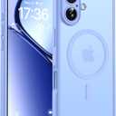 TOCOL for 17 Case, Full Camera Protection, Builtin Magnetic Ring, Compatible with Magsafe Charger, Drop Protection, Translucent Matte Phone Case for 17 6.3 inch (Light Blue)