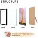 upsimples 8x10 Picture Frame Set of 3, Made of High Definition Glass for 8 x 10, Wall and Tabletop Display Thin Border Photo Frames for Home Decor, Black