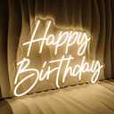 Happy Birthday Neon Sign For Backdrop Large Happy Birthday Light Up Sign Warm White 21.65"*14.96", Warm White-HappyBirthday-21.6"x14.9
