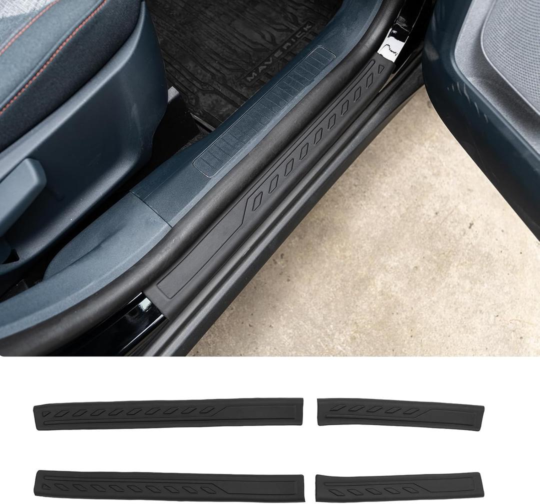 Door Sill Protector Compatible with 2022-2025 Ford Maverick Door Step Protector Side Edge Step Guard Car Door Dust Shield Cover 2024 Maverick Exterior Accessories (Outer)