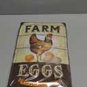 LANOLU Vintage Tin Sign Chicken, Farm Eggs, Decorative Metal Sign, Chicken Lover Gifts, Metal Chicken Signs, Chicken Coop Decorations 12x8", Set of 2