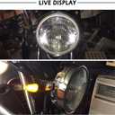 4PCS Motorcycle Turn Signals,14LED Front+Rear Motorcycle Blinkers with Cool Amber Lamp,12V Motorcycle Turn Signal Light Compatible with Yamaha Kawasaki Motorcycle Accessories (Smoked Black Shell)