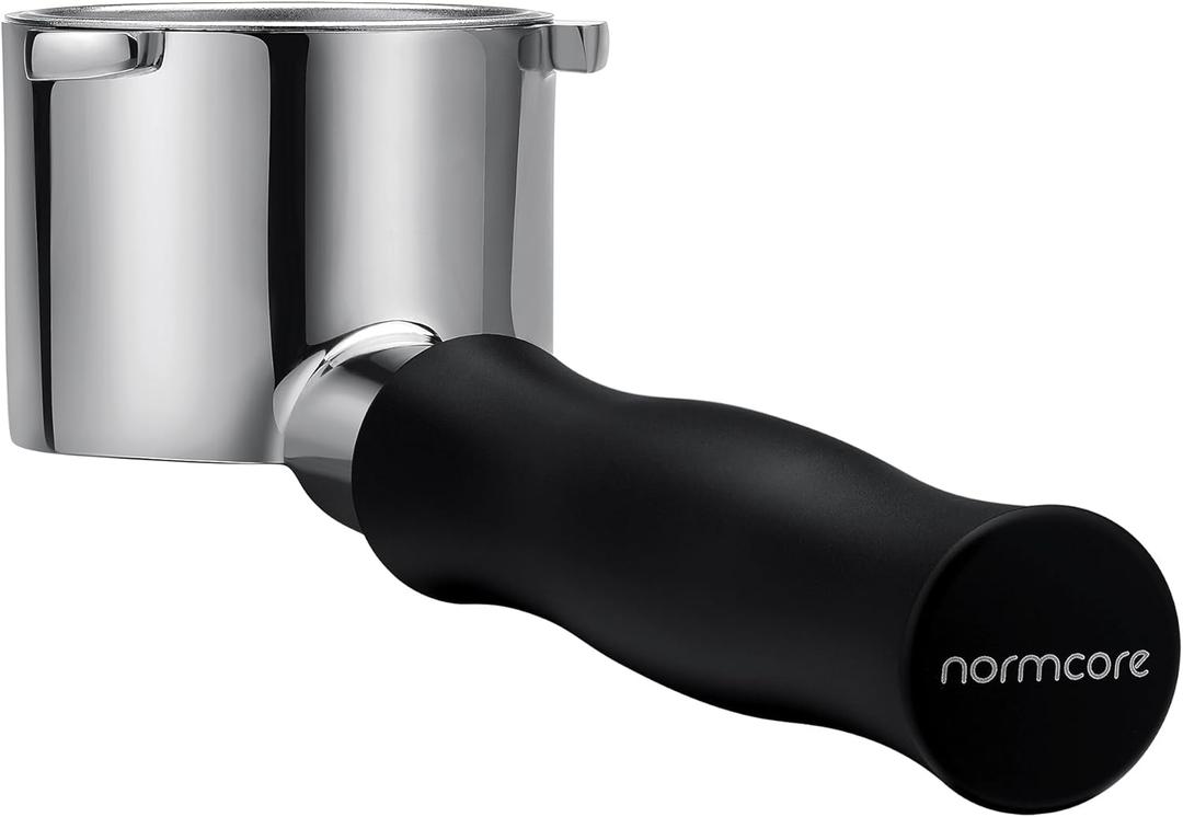 Normcore 51mm Bottomless Portafilter for DeLonghi La Specialista, 3-Ear Naked Espresso Tool with Black Anodized Handle for EC9155 9335 9355 9665 EC9335, 23-25g Barista Basket Included