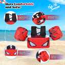 Toddler Swim Vests Kids Floaties Auxiliary Swim Jacket with Arm Water Wings for Girls Boys Beach Pool Puddle Jumper,  M- Red Spider, Kids 22-70 lbs