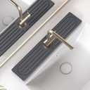 Kitchen Faucet Mat, Diatomite Sink Faucet Mat Splash Guard for Kitchen, Water Absorbing Stone Tray for Sink, Quick Drying Faucet Mat for Kitchen Sink, Absorbent Stone Drying Tray for Bathroom Counter (20" x 4", Dark Gray Style 2)