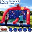 OZIS Inflatable Carnival Games with 4 Balls - Football Toss Throwing Target with Powerful Blower, Easy Setup for Indoor/Outdoor Commercial, Birthday Parties, and Lawn Interactive Game