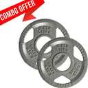 Yes4All Tri-Grip Handles Cast Iron Olympic Weight Plates, 2-Inch Weight Plates for Weight Lifting with Smooth and Durable Finish, Suitable for Strength Training Exercises (Single, Pair and Set)