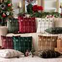 Foindtower Pack of 2 Decorative Velvet Christmas Pattern Throw Pillow Covers Holiday Print Cushion Cover with Snowflake Accent Pillowcase for Couch Sofa Living Room Home Decor,2020 Inch,Dark Green