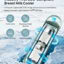 Papablic Innovative 360 CapsuleChill Breastmilk Cooler for 36H Safe Storage, 20oz Stress-Free Portable Breast Milk Chiller with 2pcs Stainless Steel Baby Bottles for Work & Travel, Mint Green