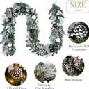 Valery Madelyn 9 Feet Pre-Lit Christmas Garland with Lights for Mantle, Lighted Outdoor Xmas Garland with Black White Balls & Bow for Home Stairs Fireplace Table Centerpiece Indoor Holiday Party Decor