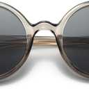 Retro Round Sunglasses for Men Womens Vintage Trendy Circle Sunglasses Costume Cosplay Sun Glasses UV400 Protection (Grey/Transparent Grey)