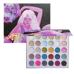 KARA BEAUTY ELECTRIC DISCO Glitter Eyeshadow Palette  30 Color Pressed Glitter Makeup Palette for Face, Body & Eyes No Glue Needed Chunky & Fine Glitter for Rave, Festival Makeup Mermaid Vibes & More