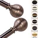 Curtain Rods for Windows 18 to 88 inch, 1 Inch Adjustable Curtain Rod, Heavy Duty Window Curtains Rod for Bedroom Living Room, Modern Decorative Drapery Rods Orb Finials