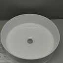 KES Bathroom Vessel Sink, Bowl Sink for Bathrooms 15.8 Inch Sink Bowl for Bathroom Vanity, Bathroom Sinks Above Counter RV Bathroom Countertop Round Ceramic White, BVSC138