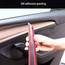 Dash Wrap Front Door Panel Trim for Tesla Model Y and Model 3 2020 2021 2022 2023 Dashboard Cover(Matte Black)