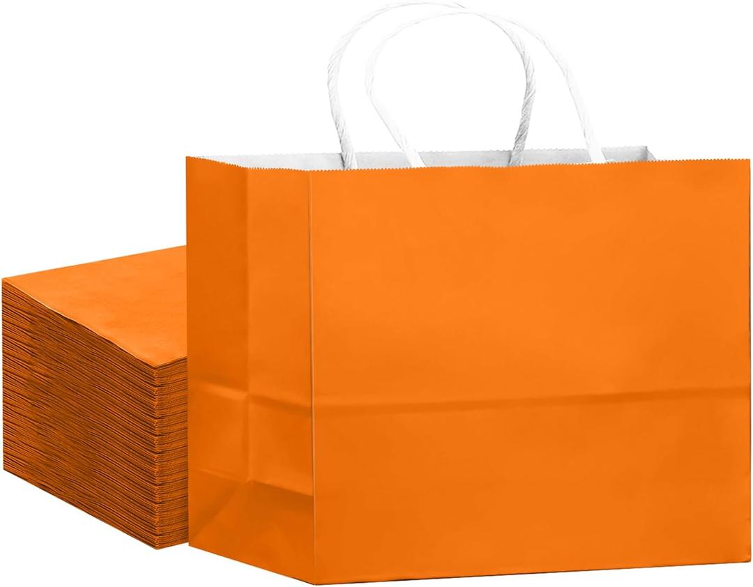 qiqee 24PCS Large Gift Bag with Handles Bulk 13"x4.5"x10" Gift Bags Salmon Bags Multiple Uses (32x11x25cm,Wide Large)