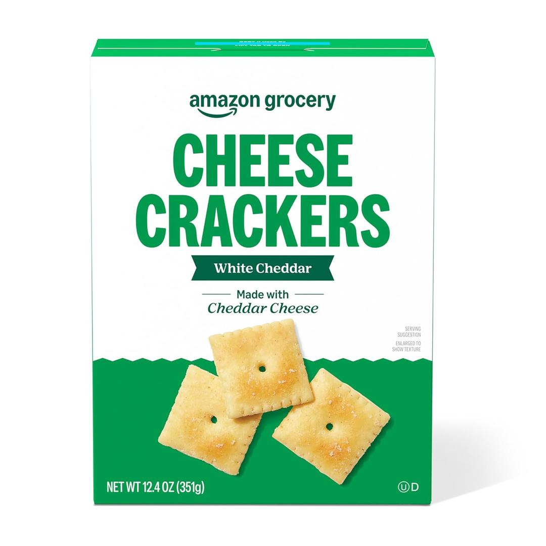 5 x Amazon Brand – Happy Belly White Cheddar Cheese Cracker, 12.4 ounce (EXP 09/17/26)