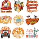 9Pcs Summer Vibes Beach Iron On Decals for Clothing Summer Vacation Iron On Patches DIY Heat Transfer Stickers for T-Shirt Jean Appliques