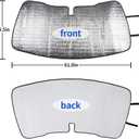 RT-TCZ Windshield Sunshade UV Ray Reflector Sunshade Visor for 2015-2020 Ford F150 F250 F350 Trucks,Silver
