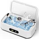 2025 Upgrade Large Capacity Ultrasonic Cleaner, 50kHz Ultrasonic Cleaner Machine with 5 Modes Timer for Glasses Jewelry Dentures-304 Stainless Steel Tank,White & Black