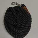 BTINESFUL 3FT/ 5FT/ 10FT Cotton Rope Dog Leash, Strong Braided Dog Leash Soft Handle Pet Traction for Large Medium Dogs Walking, Hiking, Camping, Exploring (1/2" x 10ft, Black)