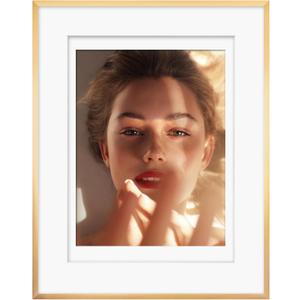 Egofine 16x20 Aluminum Picture Frame Display with Mat for 12x16 or 16x20 without Mat, Metal Poster Frame Covered by Plexiglass for Wall Mounting Horizontally and Vertically, 1 Pack, Gold