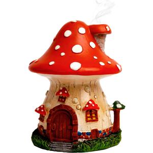 Cacukap Mushroom House Incense Burner, Cute Glow in The Dark Mushroom Incense Holder, Resin Material, Adorable Home Decor Gift
