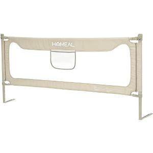HOMEAL Bed Rail for Toddlers, 32in Foldable Baby Bed Rail Guard, Toddler Bed Rails with U-Shape Base, Breathable Mesh Bed Rail for Twin, Full, Queen, King Beds, Bed Rail for Baby, Grey
